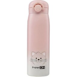 Termos FreeON 480ML din Otel Inoxidabil cu Mentinere de Temperatura de pana la 12 Ore Roz