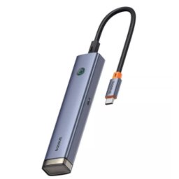 Hub Baseus UltraJoy Air 6-in-1 USB-C la HDMI 2x USB 3.0 USB 2.0 USB-C 3.0 PD Gri