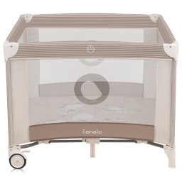 Tarc de Joaca Lionelo Bonnie din Plasa cu Intrare Laterala cu Fermoar si Salteluta din Spuma Roti Pliere Compacta Include Geanta de Transport Conform cu EN12227 Maxim 15KG 100x100CM Bej