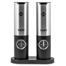 Set 2 Rasnite pentru Sare si Piper Zass Gourmet ZEGS 02 Electrice 70ML Incarcare USB Negru/Argintiu