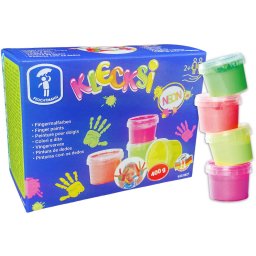 Vopsea FEUCHTMANN pentru Pictura cu Degetele 4 Culori Neon 2+Ani