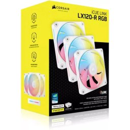 Set 3 Ventilatoare Corsair iCUE LINK LX120-R Reverse RGB PWM 3x 120MM Alb