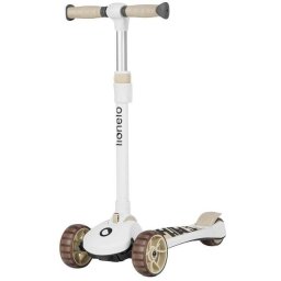Trotineta Copii Multifunctionala Lionelo Franky Pliabila pana la 50KG Ghidon Reglabil Sezut Detasabil Roti cu LED 12Luni+ Bej/Alb