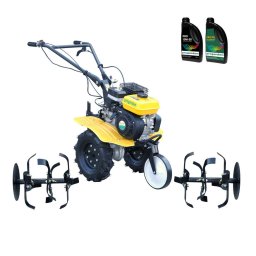 Pachet Campo 703 ProGARDEN Motocultor 7CP + 2L Ulei Negru/Galben
