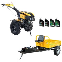 Pachet Campo ProGARDEN 1273 Alpine V2 Motocultor 12CP + Alpine RM500T Remorca + 6L Ulei