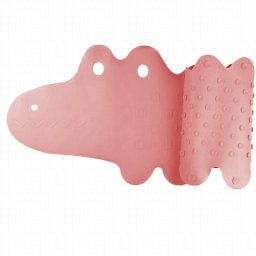 Covoras de Baie Antiderapant Bocioland BL149 Crocodil din Silicon cu Ventuze 33 x 90CM Roz