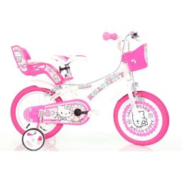 Bicicleta Copii DINO BIKES Hello Kitty la Plimbare 16Inch 5-7Ani Roz