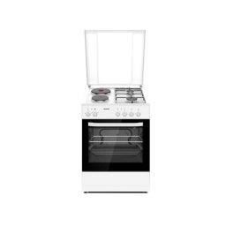 Aragaz Heinner HFSC-S60E2HSWH Mixt 2 Arzatoare Gaz 2 Plite Electrice Clasa A Grill Alb