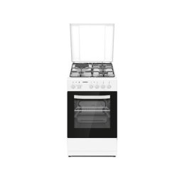Aragaz Heinner HFSC-S56E1HSWH Mixt 3 Arzatoare Gaz 1 Plita Electrica Aprindere Electrica Cuptor Electric Clasa A Grill Alb