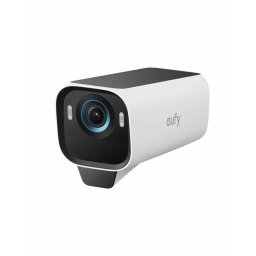 Camera de Supraveghere Suplimentara eufy S3 Pro pentru Sistemul Home Base 3 Rezolutie 4K UHD Wireless Panou Solar Incorporat IP67 Alb/Negru
