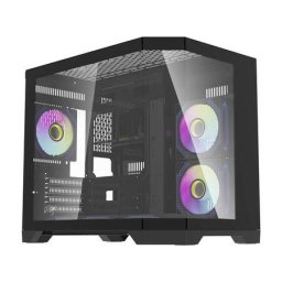 Carcasa pentru Computer darkFlash FT418 Mini Tower M-ATX ITX + 6 Ventilatoare aRGB Negru