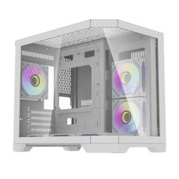Carcasa pentru Computer darkFlash FT418 Mini Tower M-ATX ITX + 6 Ventilatoare aRGB Alb