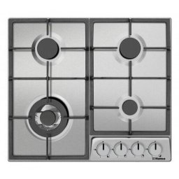 Plita Incorporabila Pe Gaz Hansa BHGI6718311 4 Arzatoare Comenzi Frontale WOK Gratare Fonta Aprindere Electrica 60CM Inox