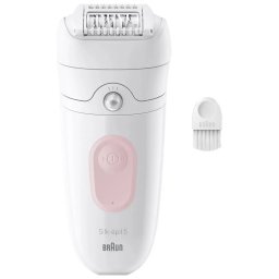 Epilator Braun Silk-epil 5 5-000 Wet & Dry Smart Light 28 de Pensete 2 Viteze Alb/Roz