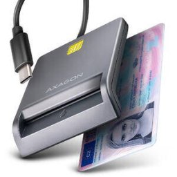Cititor Electronic Carti de Identitate AXAGON CRE-SM3TC Smart Card FlatReader Interfata USB-C Gri