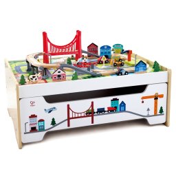 Jucarie HAPE Trenuri 75 piese +3 ani