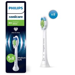 Set Capete de Rezerva pentru Periuta Sonica Philips Sonicare Optimal White HX6068/87 Standard Click-on 8 Bucati Alb