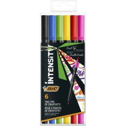 Set Marker BIC 6 Bucati Dublu Varf Multicolor