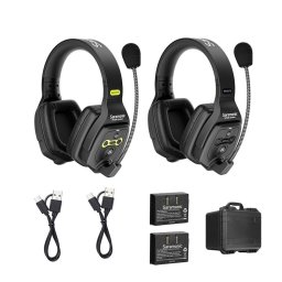 Sistem Intercom Wireless pentru 2 Persoane Saramonic WiTalk WT2D Full-Duplex 1.9GHz Casti Dual-ear Negru