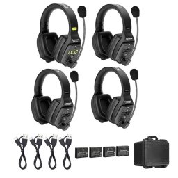 Sistem Intercom Wireless pentru 4 Persoane Saramonic WiTalk WT4D Full-Duplex 1.9GHz Casti Dual-ear Negru
