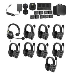 Sistem Intercom Wireless pentru 9 Persoane Saramonic WiTalk WT9D Full-Duplex 1.9GHz Casti Dual-ear Negru