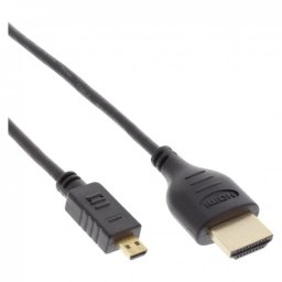 Cablu InLine Slim HDMI la micro HDMI-D 4K 0.5m Negru