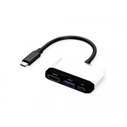 Docking Station VALUE USB type C la HDMI 4K30Hz 1 x USB 3.2-A 1 x Type C Alb