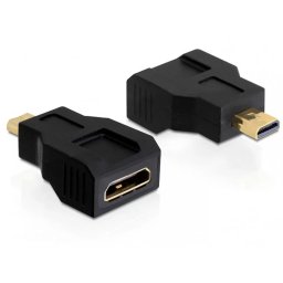 Adaptor Delock micro HDMI-D la mini HDMI-C T-M Negru