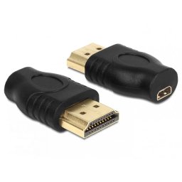 Adaptor Delock micro HDMI-D la HDMI-A M-T Negru