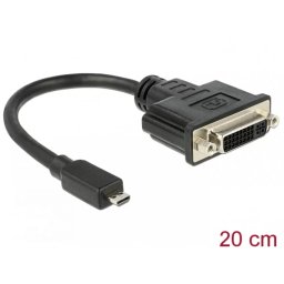Adaptor Delock micro HDMI-D la DVI 24+5 pini T-M 20cm Negru