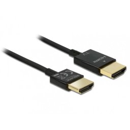 Cablu Delock HDMI 4K High Speed cu Ethernet T-T 3D 3m Activ Slim Premium Negru
