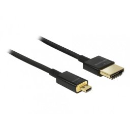 Cablu Delock HDMI la micro HDMI-D T-T 3D 4K 0.5m Slim Premium Negru