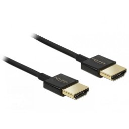 Cablu Delock HDMI v2.0 3D 4K T-T 0.25m Slim Premium Negru