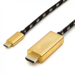 Cablu ROLINE USB-C la HDMI 4K60Hz GOLD T-T 1m Negru