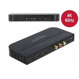 Switch Delock HDMI 3 Porturi 4K@60Hz cu Extractor Audio Negru