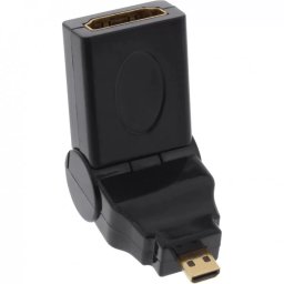Adaptor InLine Rotativ micro HDMI-D la HDMI-A T-M 17690L Negru