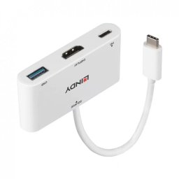 Docking Station Lindy USB type C la HDMI 4K30Hz/1 x USB-A + PD 100W Alb