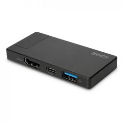 Adaptor Lindy USB 3.2 type C la HDMI 4K60Hz/USB-A + PD 100W Negru