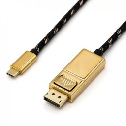 Cablu ROLINE USB-C la Displayport v1.2 4K60Hz GOLD T-T 1m Negru
