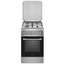 Aragaz NobelTek Cooking NLT 5604IX/FE1 Plita Gaz Cuptor Electric Ventilator Gratare Fonta Iluminare Cuptor Inox/Silver