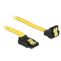 Cablu Delock SATA III 6 Gb/s Unghi Dreapta - Drept Fixare 50cm Galben