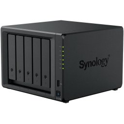 NAS Synology DS1525+ 5-Bay AMD Ryzen V1500B 2.2GHz 8GB DDR4 ECC max 32GB SATA & M.2 NVMe 2x2.5GbE USB 3.2 PCIe max 108TB RAID Hot Swap Negru