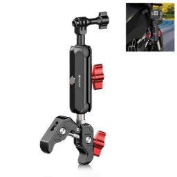 Suport de Motocicleta PULUZ PU3211 pentru Camere de Actiune Osmo Action 5 Pro si Insta360 X5 / X4 / X3 Montare pe Ghidon Negru/Rosu
