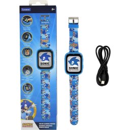 Ceas de Copii Lexibook Sonic The Hedgehog DMW070SN Camera Foto Card Memorie 8GB Inclus Varsta 5 Ani+ Albastru