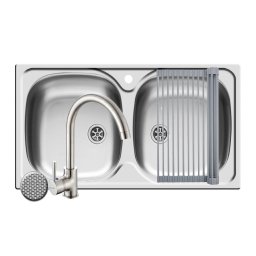 Set Chiuveta Pyramis E 78 2B LN Baterie Bello Crom si Roll Up Inox