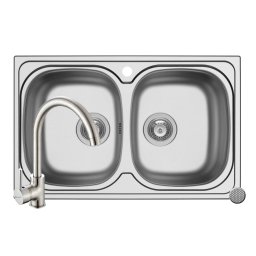 Set Chiuveta Pyramis Aurora 2B LN si Baterie Bello Crom Inox