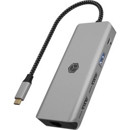 Docking Station ICY BOX IB-DK4012-CPD HDMI USB-A DisplayPort Aluminiu