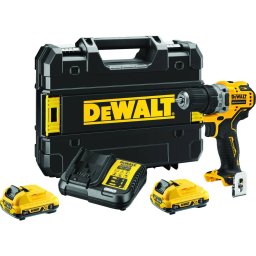 Masina de gaurit DeWALT cordless drill/driver DCD701D2, 12Volt (yellow/black, 2x Li-Ion XR battery 2Ah, in TSTAK box)