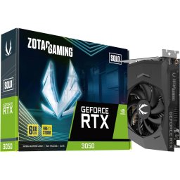 Placa video Zotac GeForce RTX 3050 SOLO, graphics card (1x DisplayPort, 2x HDMI 2.1)