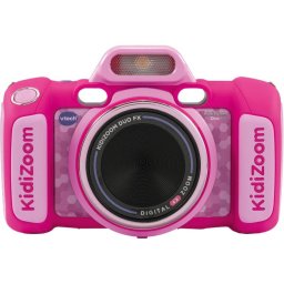 Aparat Foto Digital pentru Copii Vtech KidiZoom Duo FX 5MP Blitz Casti Audio Incluse Limba Germana Varsta 4 - 10 Ani Roz